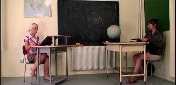  Granny and student get fucked in the classroom